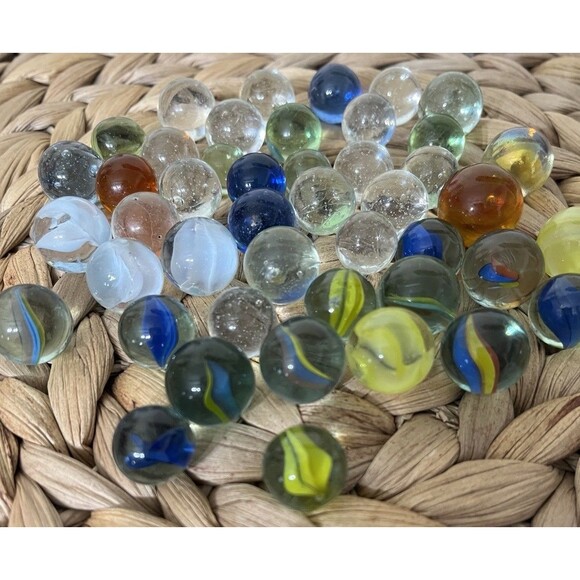 Antique & Vintage Marbles Swirl Marble Glass 2 Lbs Vintage Estate Sale Find Lot - Picture 11 of 15
